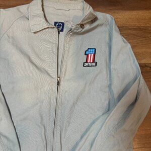 Vintage Spitfire Skate Jacket – Light Gray – Size XL – Y2K Hype Style